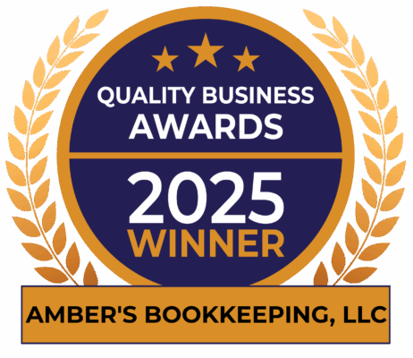 Quality Business Awards 2025 Winner badge for Amber’s Accounting & Bookkeeping LLC