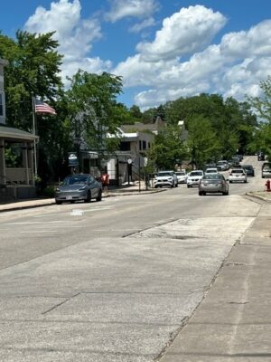 downtown Brookfield Wisconsin business district and local storefronts