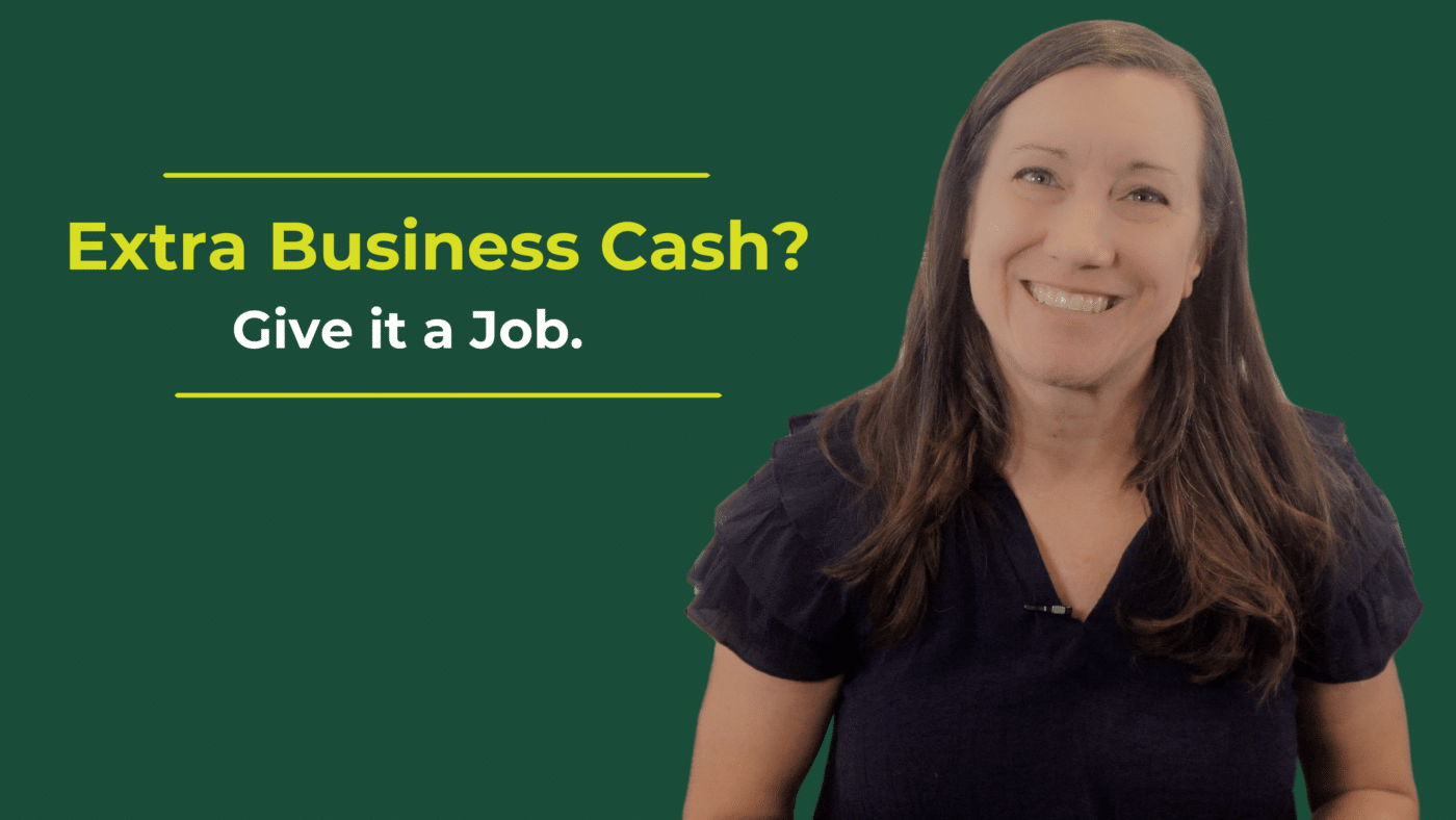 Amber discussing business cash flow, business savings, and what to do with extra money in your business.